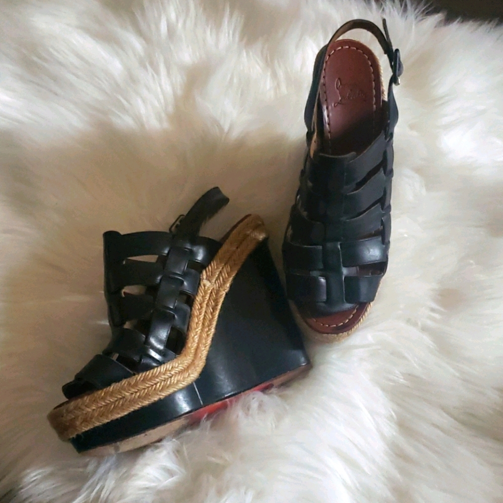 Christian Louboutin Black wedges size 7